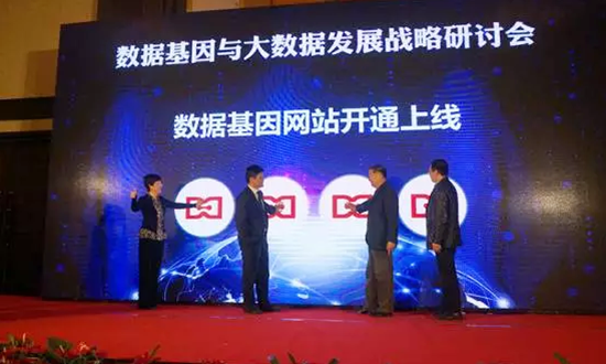 工业和信息化部原副部长、中国信息化百人会学术委员会主席杨学山，舟山市经信委副主任康专，庄闲游戏海洋信息发展有限公司董事长杨冰之和总经理郑爱军携手启动“数据基因网站”。